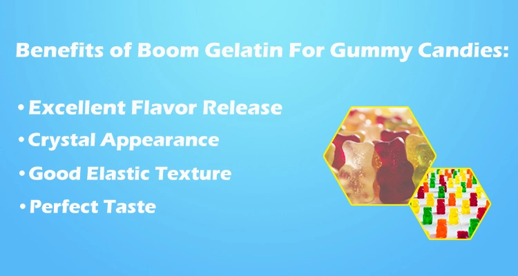 Boom Wholesale Halal Edible Gelatin Powder From Bovine Skin for Gummies