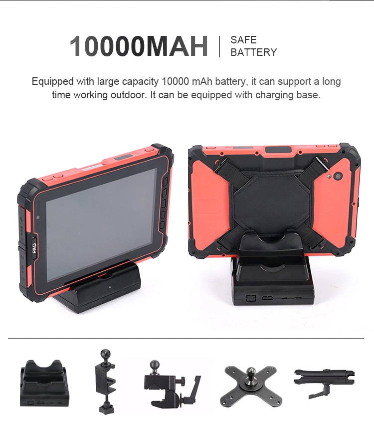 High Quality Three-Proof IP65 Waterproof Industrial Rugged Mobile Tablet PC with Fingerprint/NFC/Bluetooth