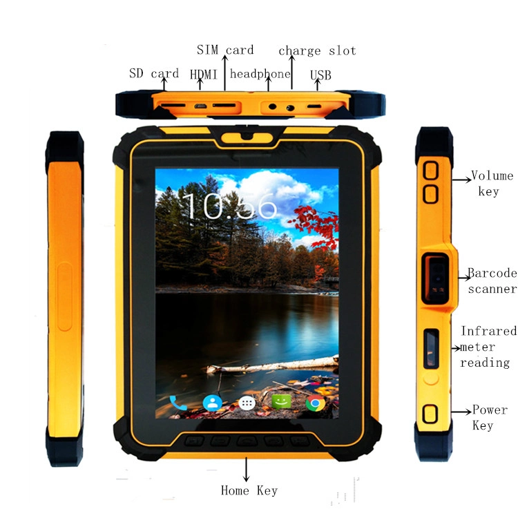 High Quality Three-Proof IP65 Waterproof Industrial Rugged Mobile Tablet PC with Fingerprint/NFC/Bluetooth