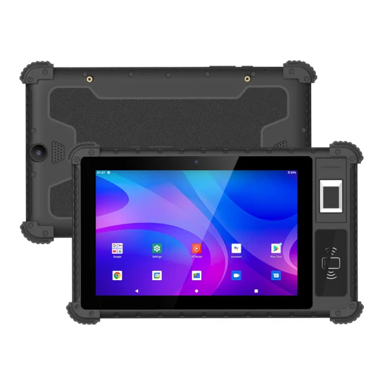Utab R817 8 인치 안드로이드 IP65 방수 4G 산업용 견고한 태블릿 생체 인식 지문 스캐너 옵션